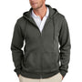 Brooks Brothers Mens Double Knit Full Zip Hooded Sweatshirt Hoodie w/ Pockets - Windsor Grey