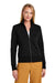 Brooks Brothers Womens Double Knit Full Zip Sweatshirt w/ Pockets Deep Black Model Front