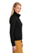 Brooks Brothers Womens Double Knit Full Zip Sweatshirt Deep Black Model Side