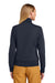 Brooks Brothers Womens Double Knit Full Zip Sweatshirt Night Navy Blue Model Back