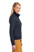 Brooks Brothers Womens Double Knit Full Zip Sweatshirt w/ Pockets Night Navy Blue Model Side