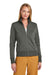 Brooks Brothers Womens Double Knit Full Zip Sweatshirt w/ Pockets Windsor Grey Model Front