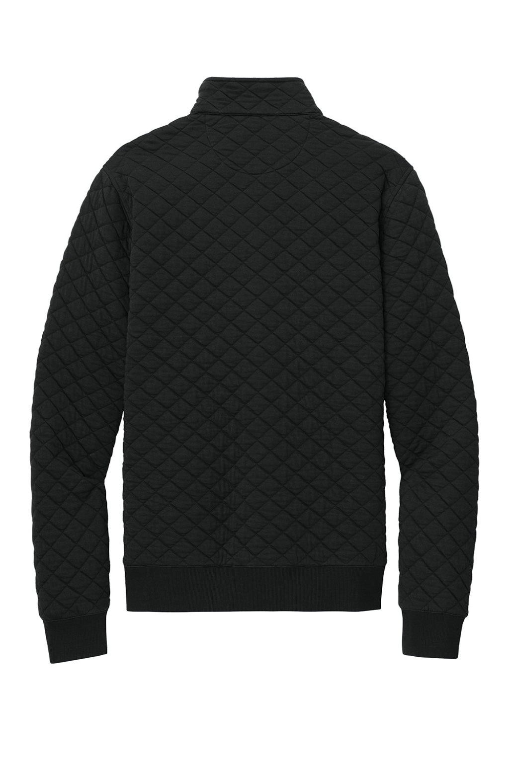 Brooks Brothers BB18212 Mens Diamond Quilt 1/4 Zip Sweatshirt Deep Black Flat Back