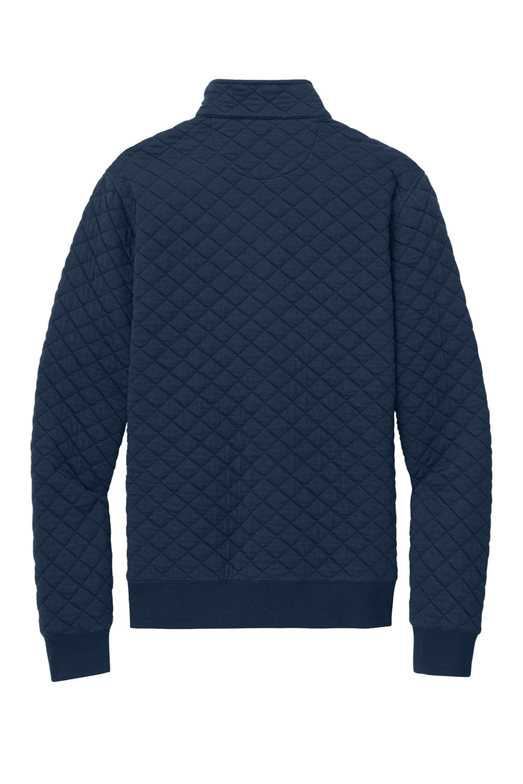 Brooks Brothers BB18212 Mens Diamond Quilt 1/4 Zip Sweatshirt Navy Blue Blazer Flat Back