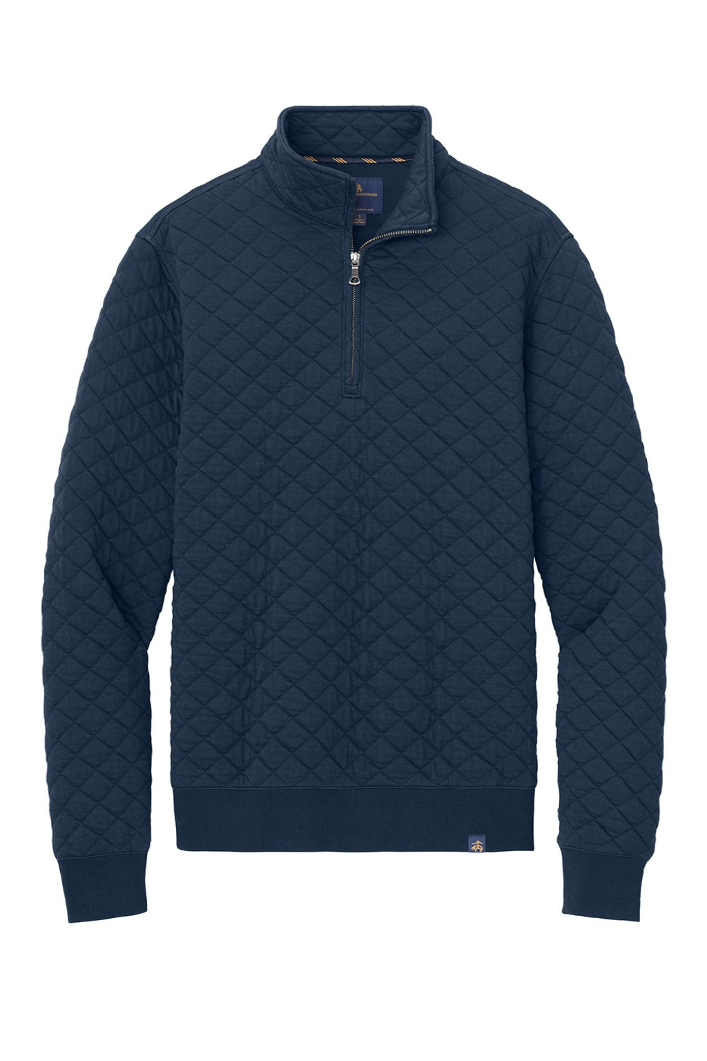 Brooks Brothers BB18212 Mens Diamond Quilt 1/4 Zip Sweatshirt Navy Blue Blazer Flat Front