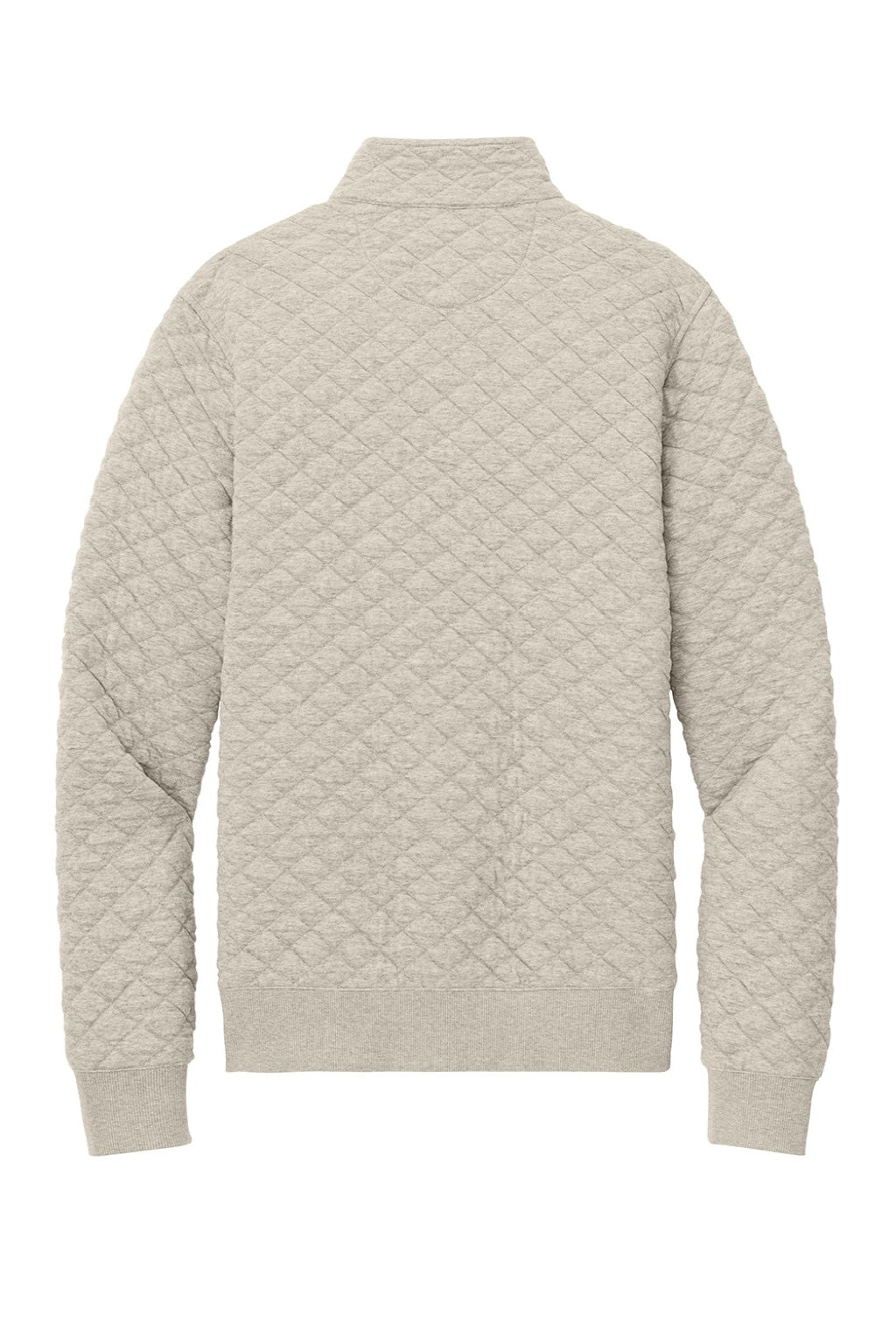 Brooks Brothers BB18212 Mens Diamond Quilt 1/4 Zip Sweatshirt Heather Oatmeal Flat Back