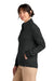Brooks Brothers BB18213 Womens Diamond Quilt Full Zip Sweatshirt w/ Pocket Deep Black Model Side