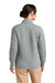 Brooks Brothers BB18213 Womens Diamond Quilt Full Zip Sweatshirt w/ Pocket Heather Light Shadow Grey Model Back
