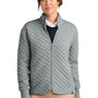 Brooks Brothers Womens Diamond Quilt Full Zip Sweatshirt w/ Pocket - Heather Light Shadow Grey - COMING SOON