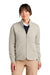 Brooks Brothers BB18213 Womens Diamond Quilt Full Zip Sweatshirt w/ Pocket Heather Oatmeal Model Front