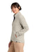 Brooks Brothers BB18213 Womens Diamond Quilt Full Zip Sweatshirt w/ Pocket Heather Oatmeal Model Side