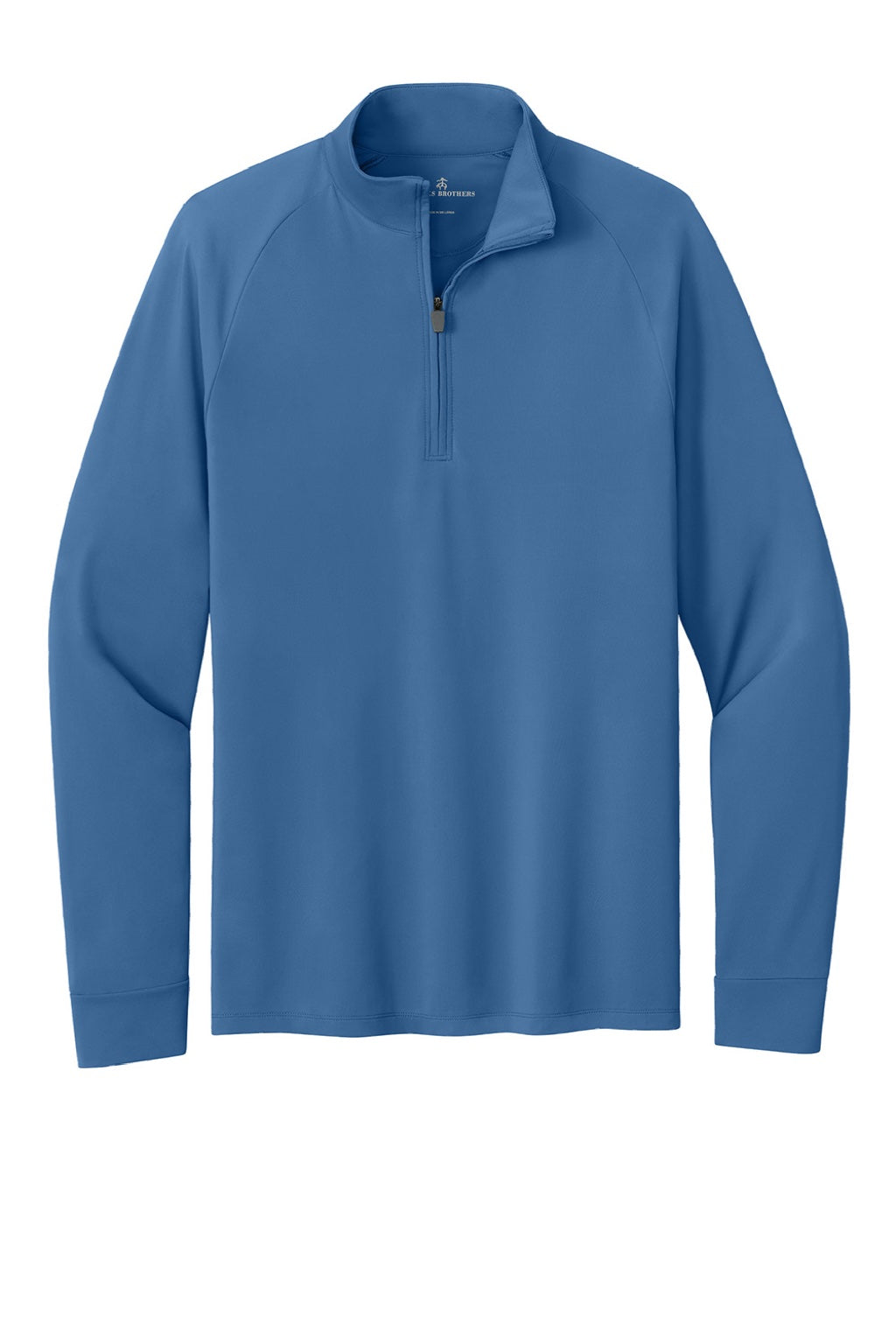 Brooks Brothers BB18214 Mens Luxe Performance 1/4 Zip Sweatshirt Charter Blue Flat Front