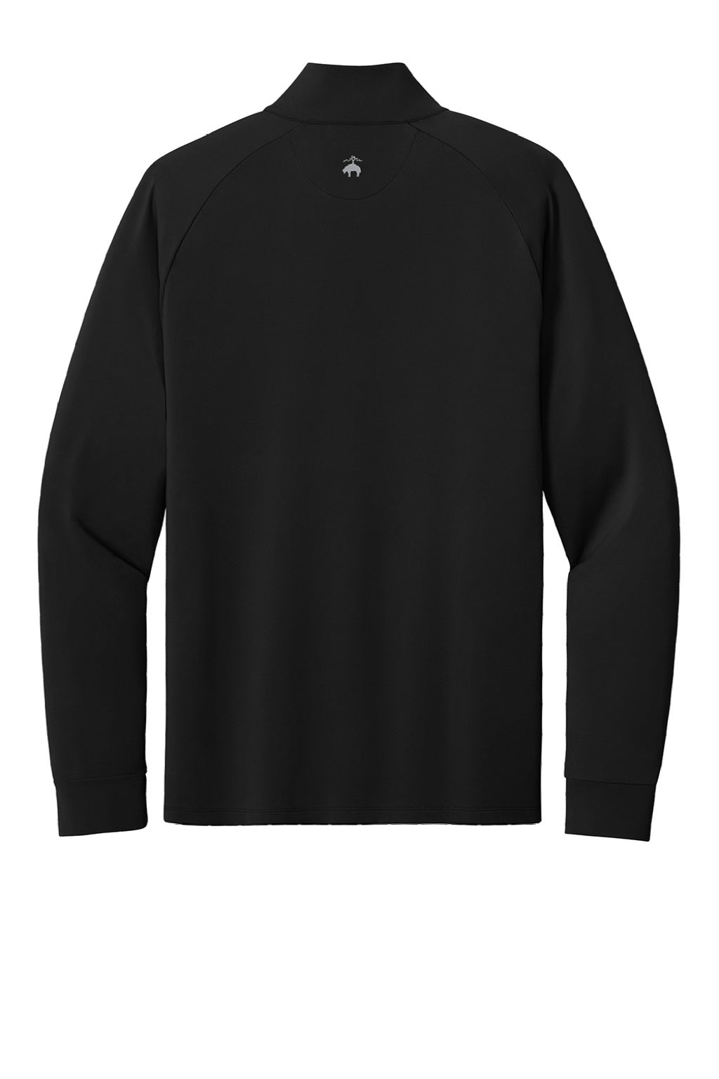 Brooks Brothers BB18214 Mens Luxe Performance 1/4 Zip Sweatshirt Deep Black Flat Back