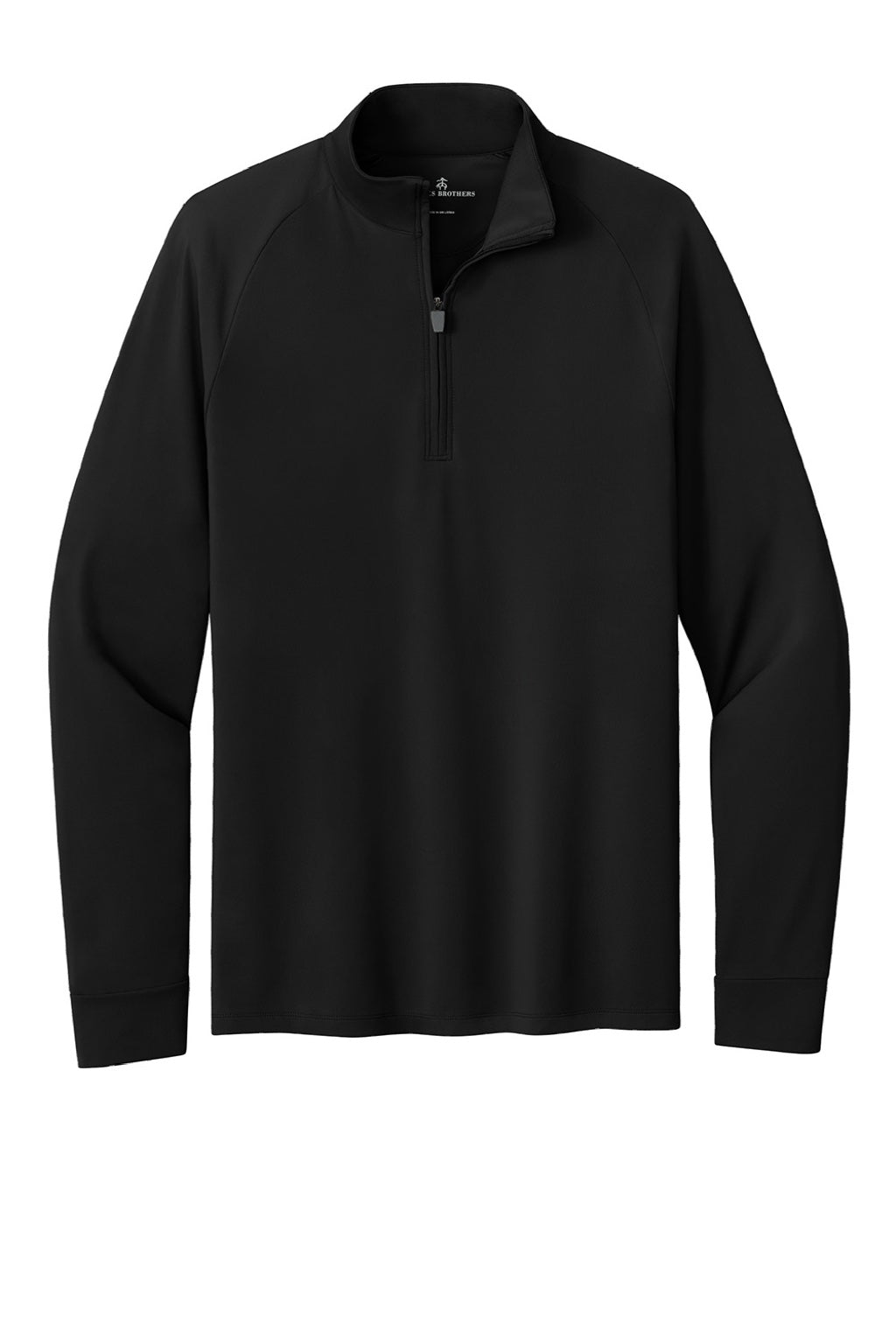 Brooks Brothers BB18214 Mens Luxe Performance 1/4 Zip Sweatshirt Deep Black Flat Front