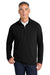 Brooks Brothers BB18214 Mens Luxe Performance 1/4 Zip Sweatshirt Deep Black Model Front