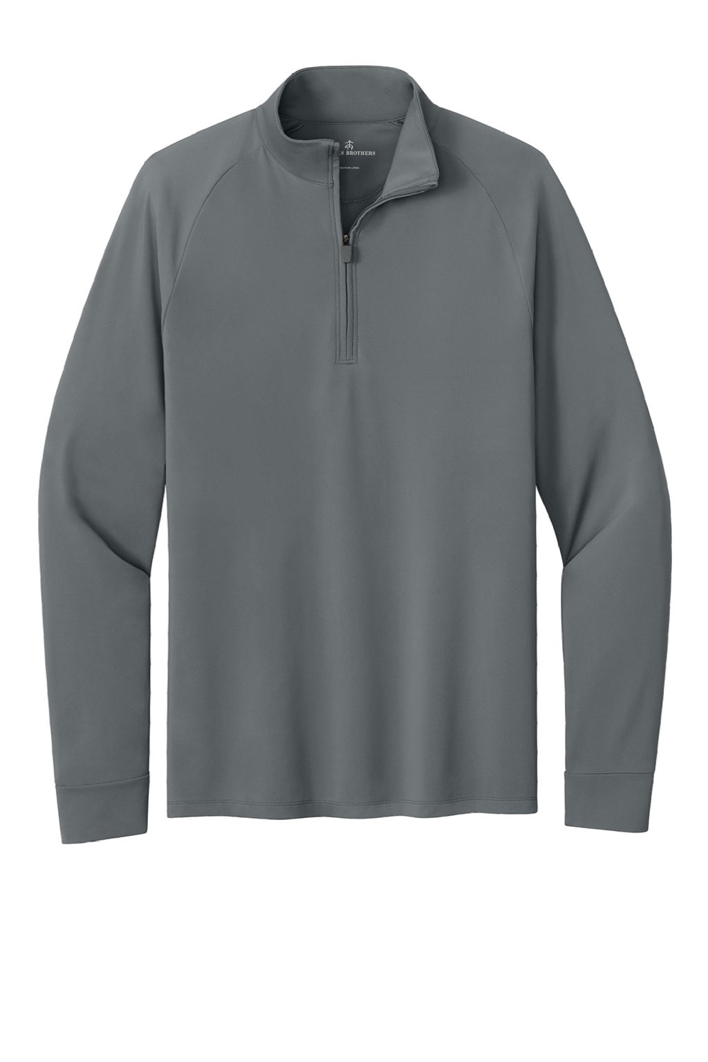 Brooks Brothers BB18214 Mens Luxe Performance 1/4 Zip Sweatshirt Shadow Grey Flat Front