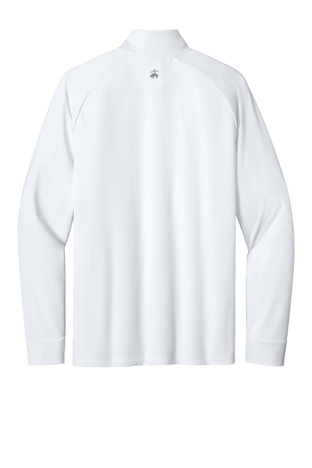 Brooks Brothers BB18214 Mens Luxe Performance 1/4 Zip Sweatshirt White Flat Back