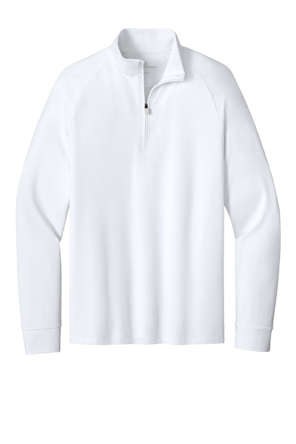 Brooks Brothers BB18214 Mens Luxe Performance 1/4 Zip Sweatshirt White Flat Front
