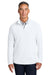 Brooks Brothers BB18214 Mens Luxe Performance 1/4 Zip Sweatshirt White Model Front