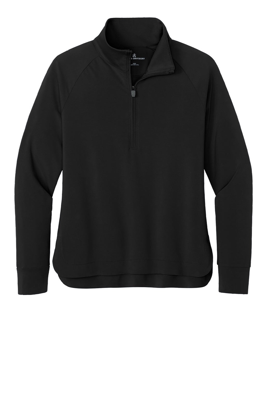 Brooks Brothers BB18215 Womens Luxe Performance 1/4 Zip Sweatshirt Deep Black Flat Front