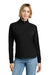Brooks Brothers BB18215 Womens Luxe Performance 1/4 Zip Sweatshirt Deep Black Model Front