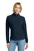 Brooks Brothers BB18215 Womens Luxe Performance 1/4 Zip Sweatshirt Navy Blazer Blue Model Front
