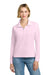 Brooks Brothers BB18215 Womens Luxe Performance 1/4 Zip Sweatshirt Pearl Pink Model Front