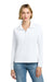 Brooks Brothers BB18215 Womens Luxe Performance 1/4 Zip Sweatshirt White Model Front