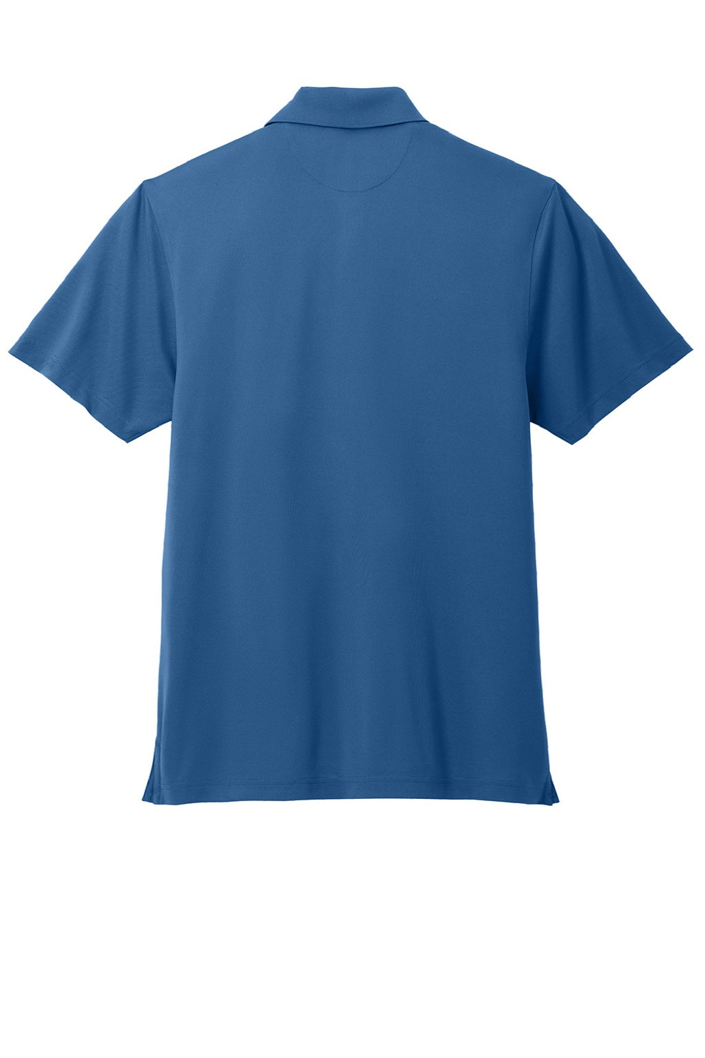 Brooks Brothers BB18220 Mens Moisture Wicking Performance Mesh Pique Short Sleeve Polo Shirt Charter Blue Flat Back