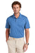 Brooks Brothers BB18220 Mens Moisture Wicking Performance Mesh Pique Short Sleeve Polo Shirt Charter Blue Model Front