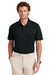 Brooks Brothers BB18220 Mens Moisture Wicking Performance Mesh Pique Short Sleeve Polo Shirt Deep Black Model Front