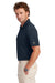 Brooks Brothers BB18220 Mens Moisture Wicking Performance Mesh Pique Short Sleeve Polo Shirt Navy Blue Blazer Model Side