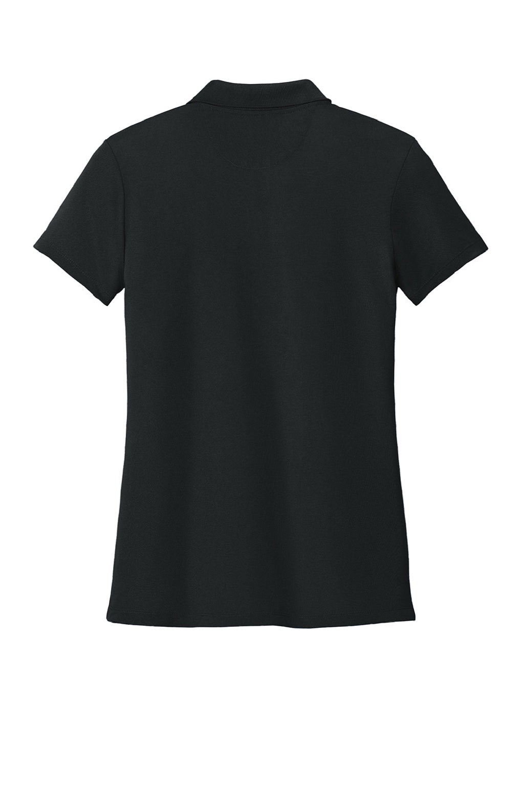 Brooks Brothers BB18221 Womens Moisture Wicking Pique Mesh Short Sleeve Polo Shirt Deep Black Flat Back