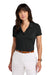 Brooks Brothers BB18221 Womens Moisture Wicking Pique Mesh Short Sleeve Polo Shirt Deep Black Model Front