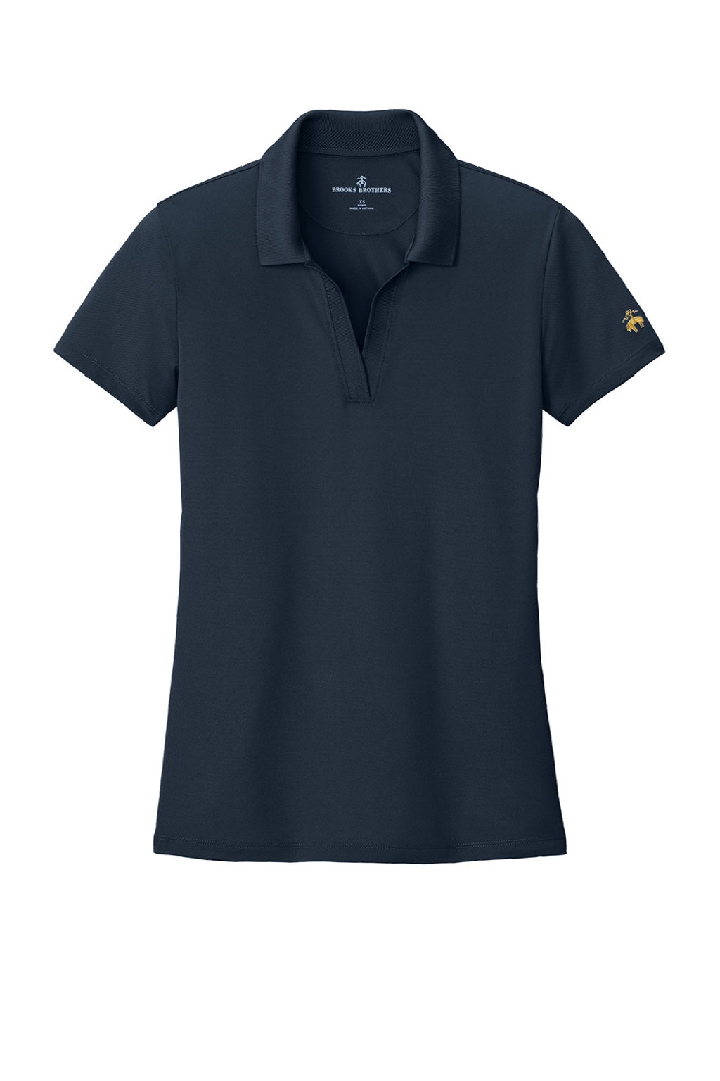 Brooks Brothers BB18221 Womens Moisture Wicking Pique Mesh Short Sleeve Polo Shirt Navy Blue Blazer Flat Front