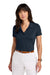 Brooks Brothers BB18221 Womens Moisture Wicking Pique Mesh Short Sleeve Polo Shirt Navy Blue Blazer Model Front