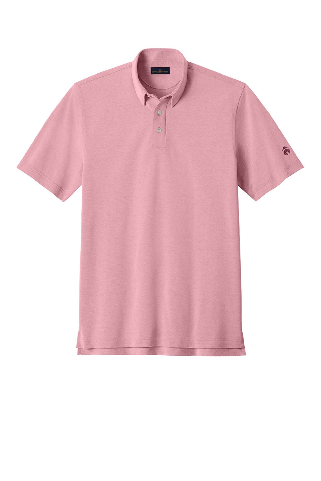Brooks Brothers BB18222 Mens Pinpoint Pique Short Sleeve Polo Shirt Crimson Red Flat Front