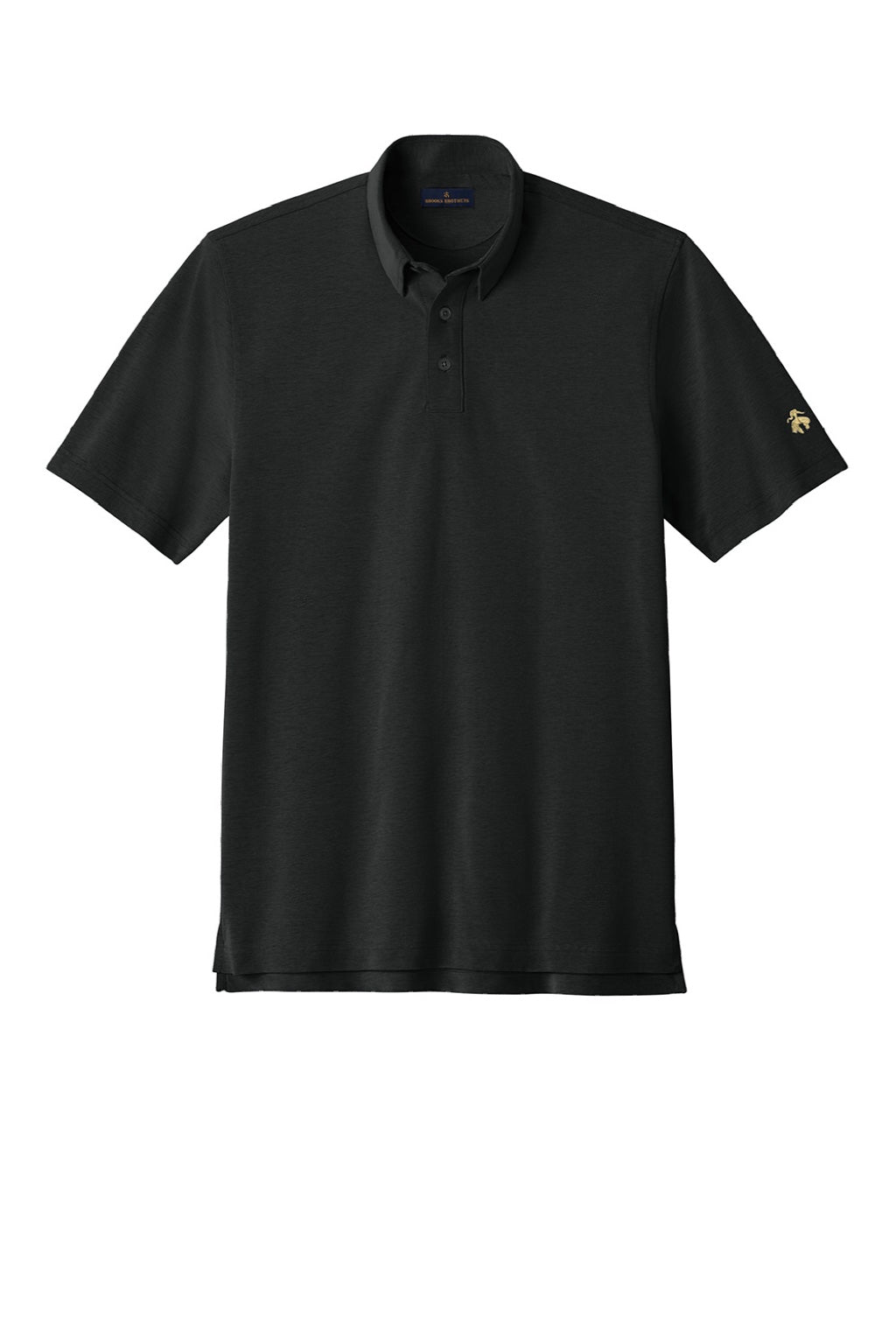 Brooks Brothers BB18222 Mens Pinpoint Pique Short Sleeve Polo Shirt Deep Black Flat Front