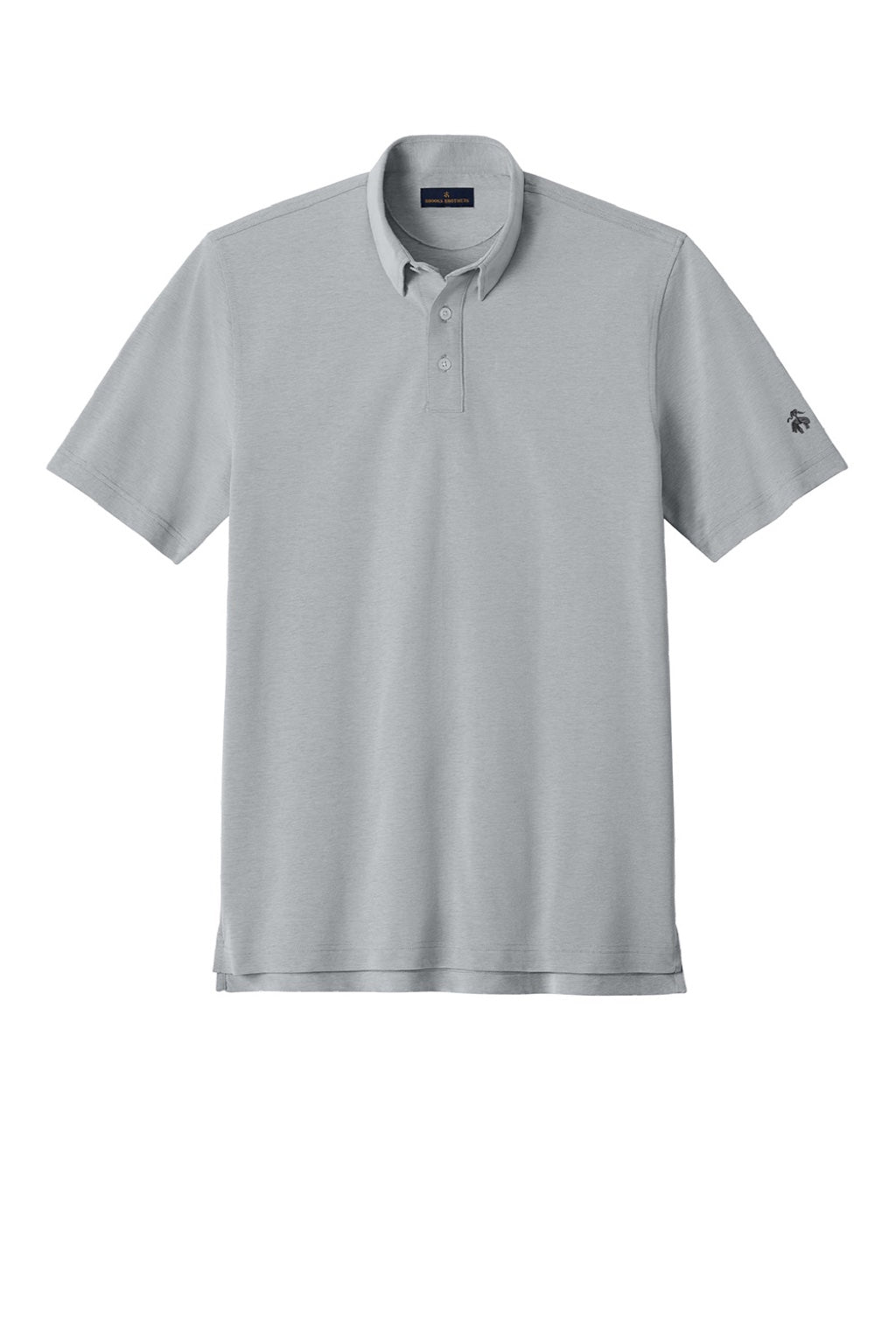 Brooks Brothers BB18222 Mens Pinpoint Pique Short Sleeve Polo Shirt Grey Flat Front