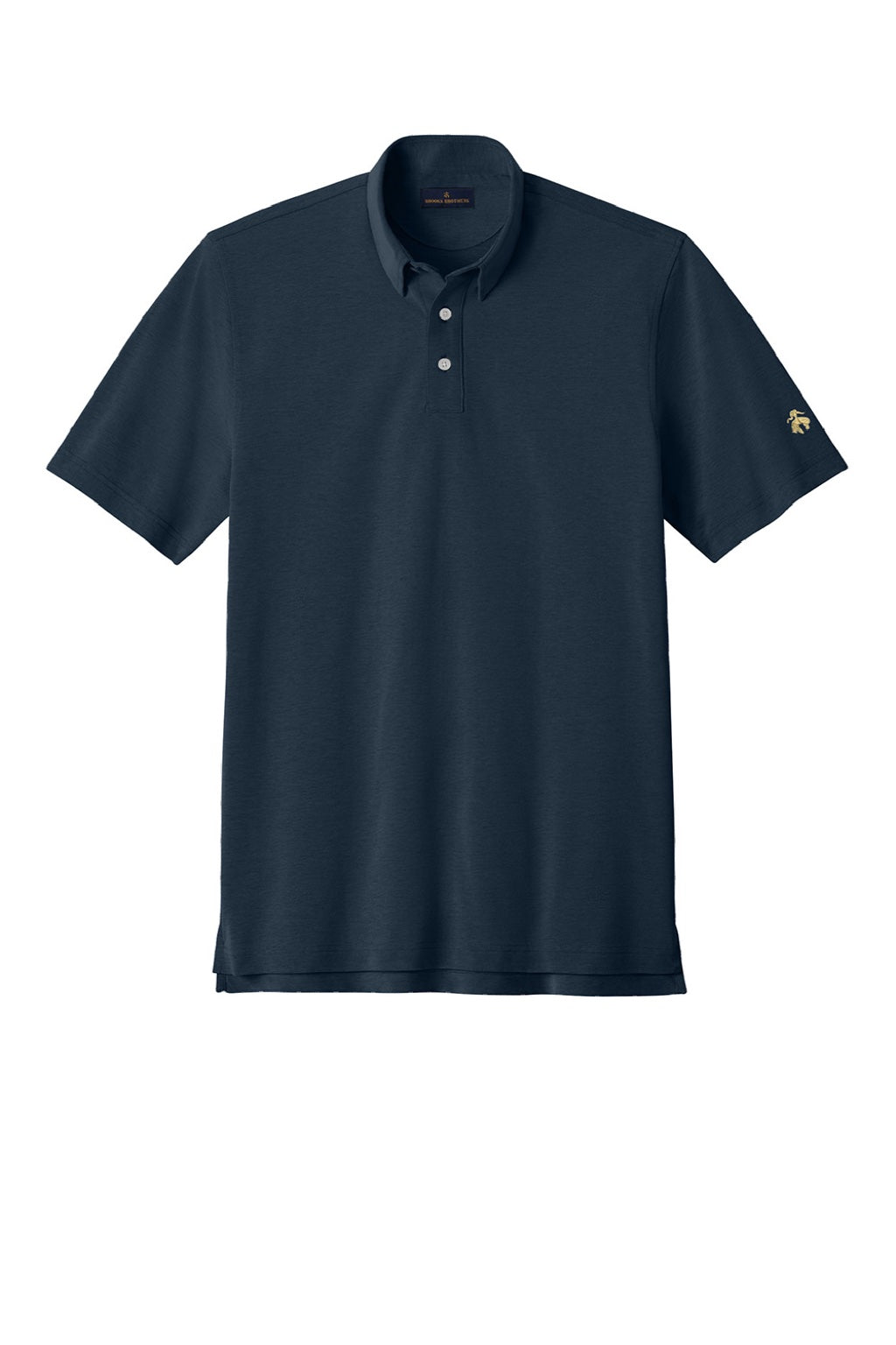 Brooks Brothers BB18222 Mens Pinpoint Pique Short Sleeve Polo Shirt Navy Blazer Blue Flat Front