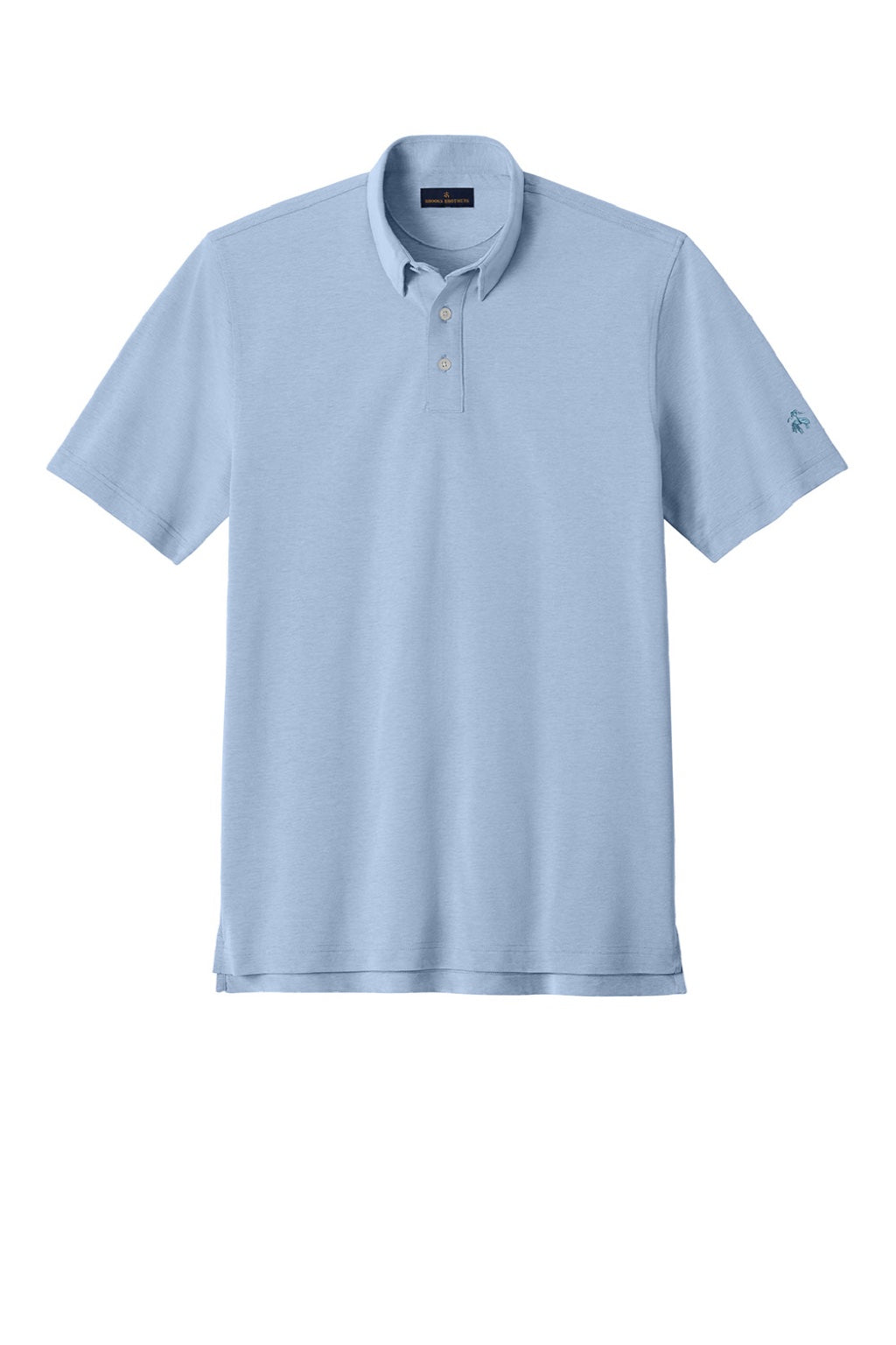 Brooks Brothers BB18222 Mens Pinpoint Pique Short Sleeve Polo Shirt Newport Blue Flat Front