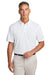 Brooks Brothers BB18222 Mens Pinpoint Pique Short Sleeve Polo Shirt White Model Front