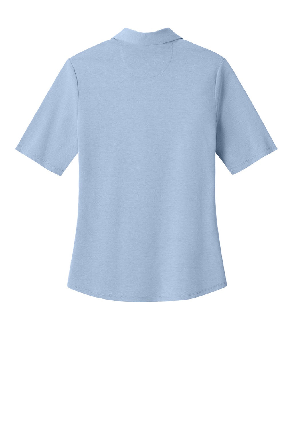 Brooks Brothers BB18223 Womens Pinpoint Pique Short Sleeve Polo Shirt Newport Blue Flat Back