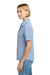 Brooks Brothers BB18223 Womens Pinpoint Pique Short Sleeve Polo Shirt Newport Blue Model Side