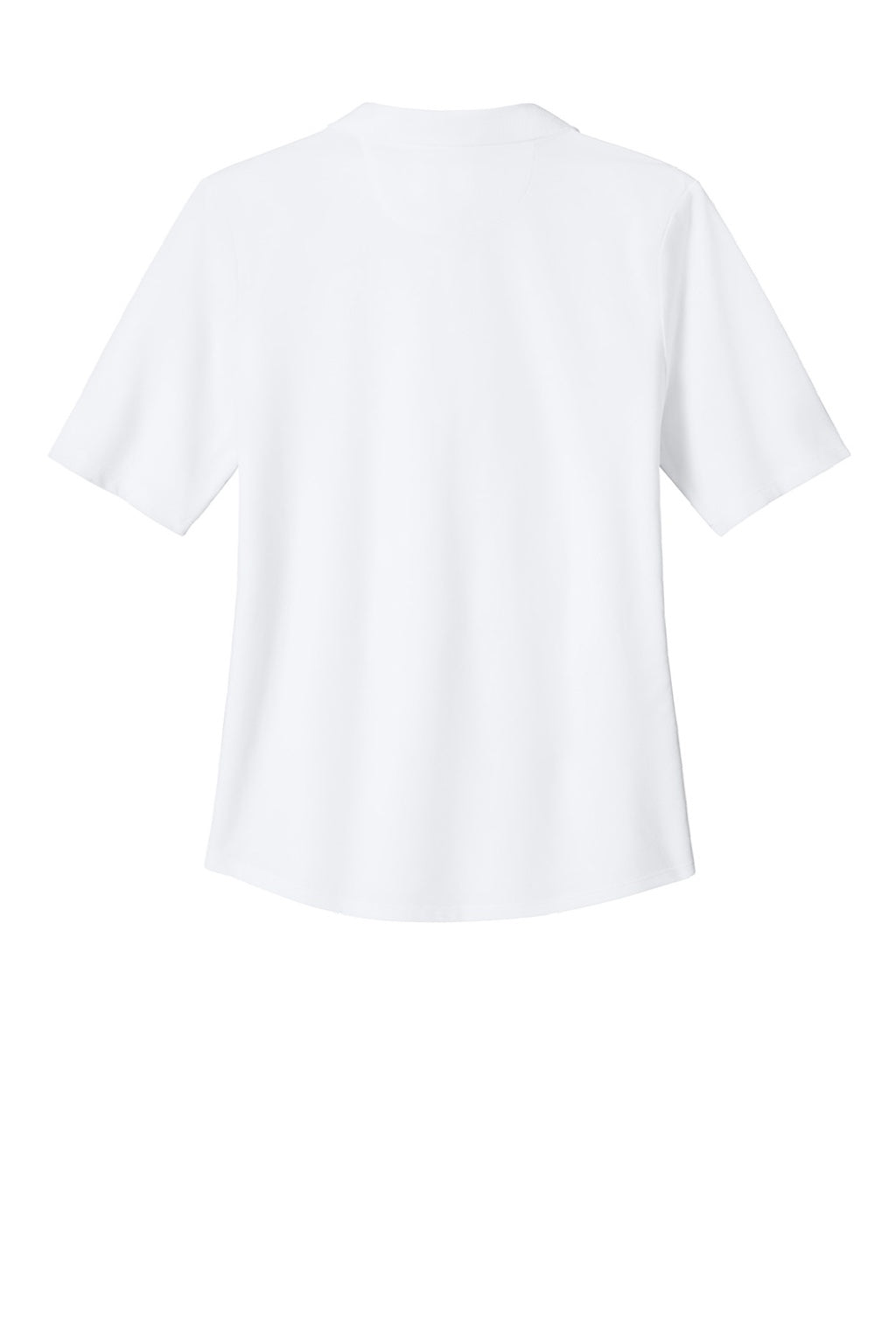 Brooks Brothers BB18223 Womens Pinpoint Pique Short Sleeve Polo Shirt White Flat Back