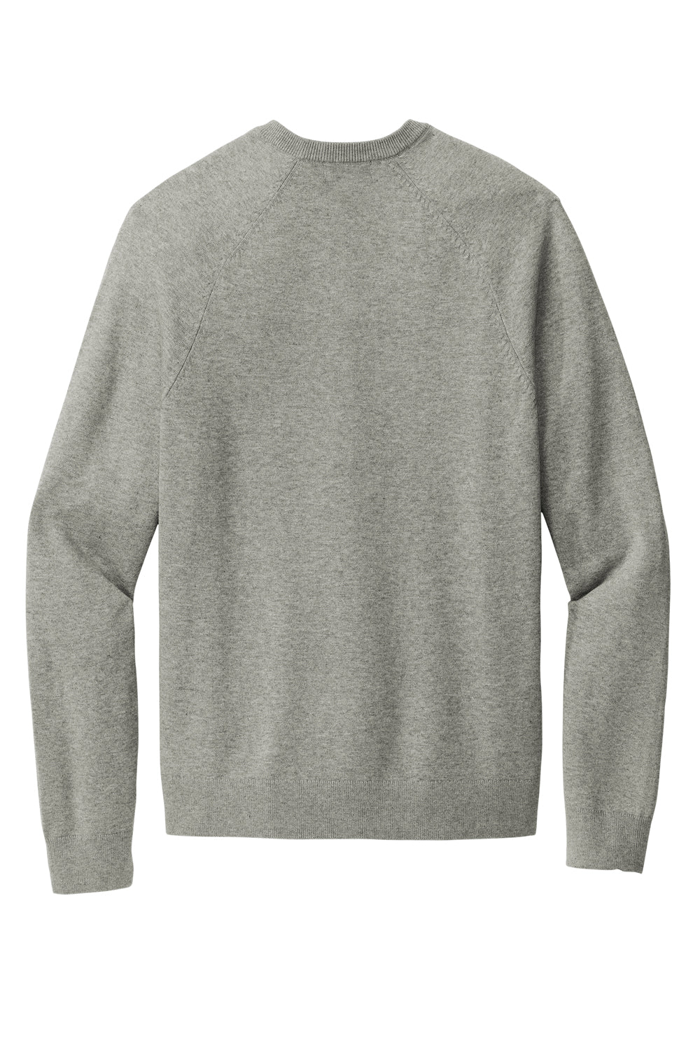 Brooks Brothers Mens Long Sleeve V-Neck Sweater Heather Light Shadow Grey Flat Back