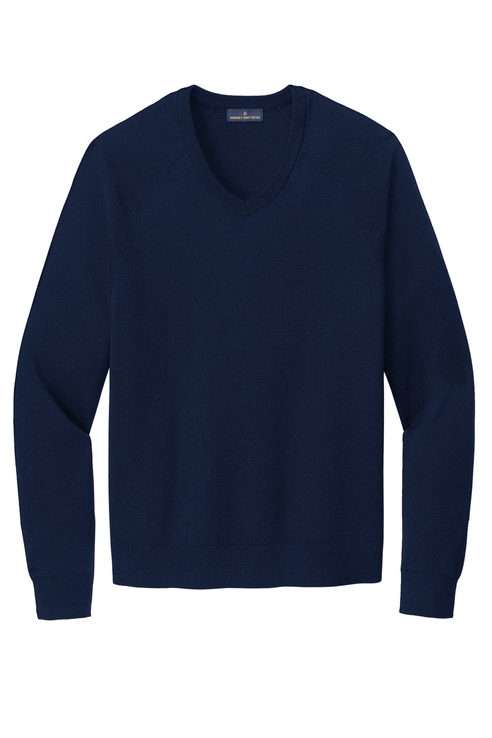 Brooks Brothers Mens Long Sleeve V-Neck Sweater Navy Blue Flat Front