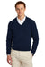 Brooks Brothers Mens Long Sleeve V-Neck Sweater Navy Blue Model Front