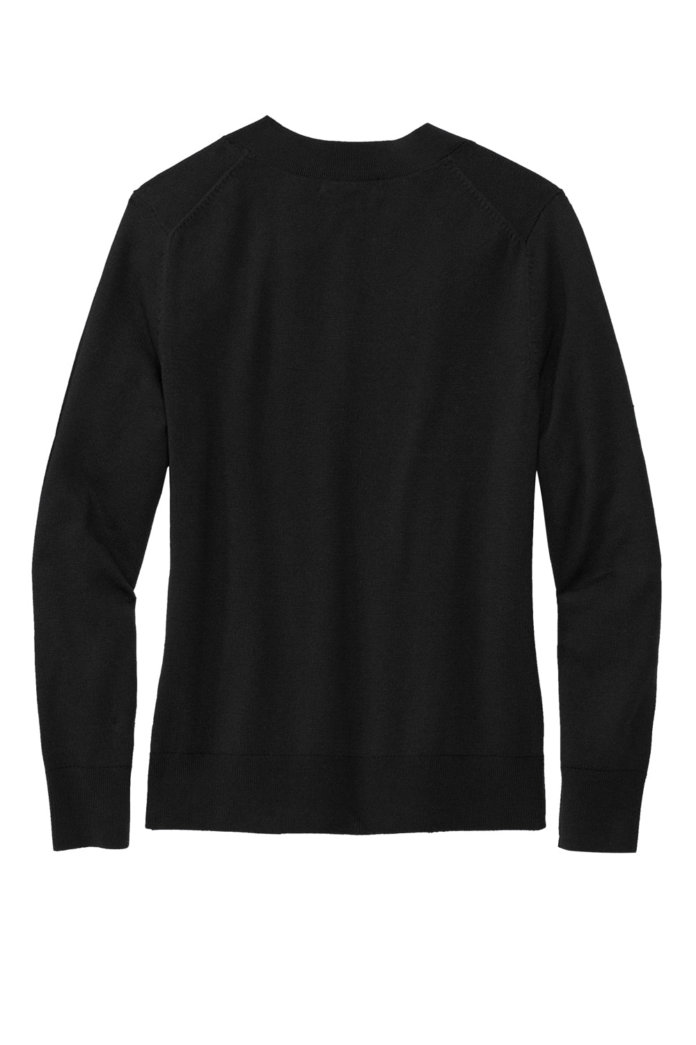Brooks Brothers Womens Long Sleeve V-Neck Sweater Deep Black Flat Back