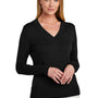 Brooks Brothers Womens Long Sleeve V-Neck Sweater - Deep Black